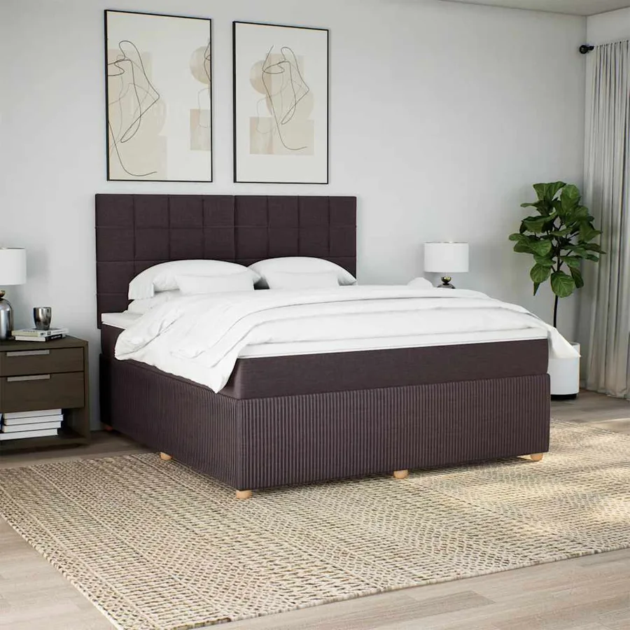 Sommier à lattes de lit avec matelas Marron foncé 180x200 cm - 3