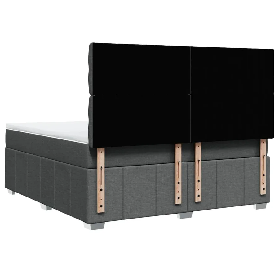 Sommier à lattes de lit avec matelas Gris foncé 180x200cm Tissu - 8