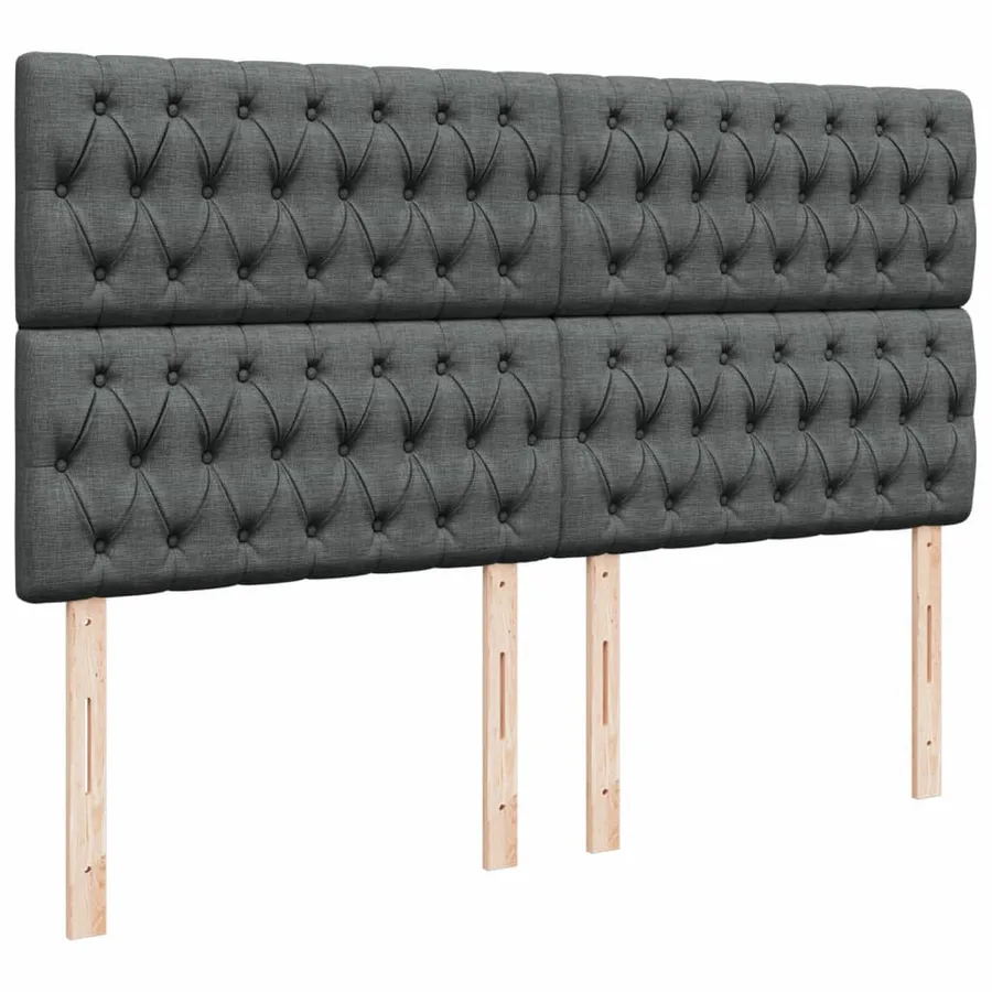 Sommier à lattes de lit avec matelas Gris foncé 180x200cm Tissu - 9