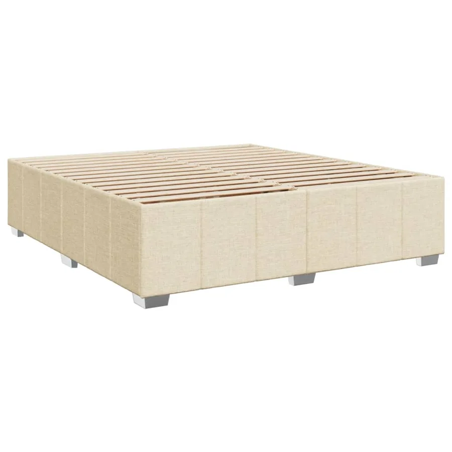 Sommier à lattes de lit avec matelas Crème 180x200 cm Tissu - 8