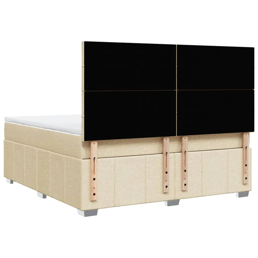 Sommier à lattes de lit avec matelas Crème 180x200 cm Tissu - 6