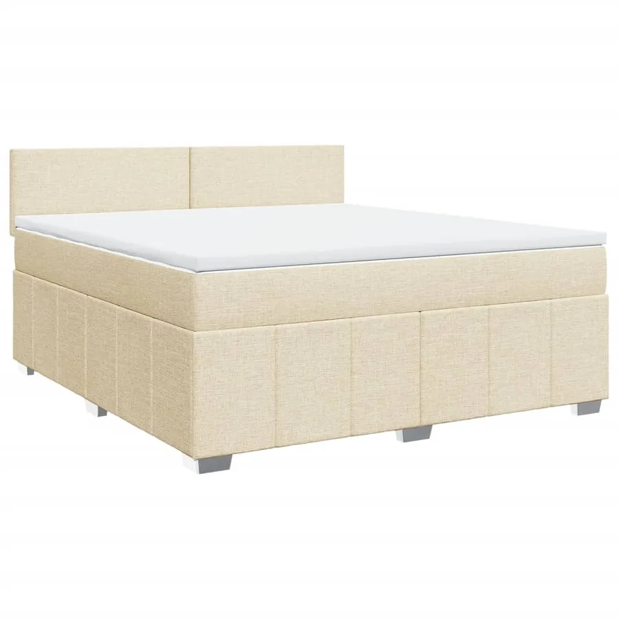 Sommier à lattes de lit avec matelas Crème 180x200 cm Tissu - 3