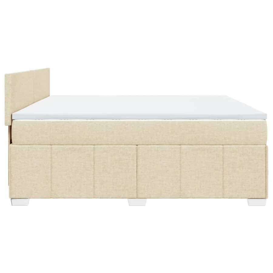 Sommier à lattes de lit avec matelas Crème 180x200 cm Tissu - 7
