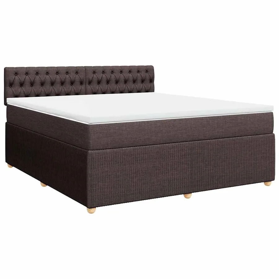 Sommier à lattes de lit avec matelas Marron foncé 180x200 cm - 2