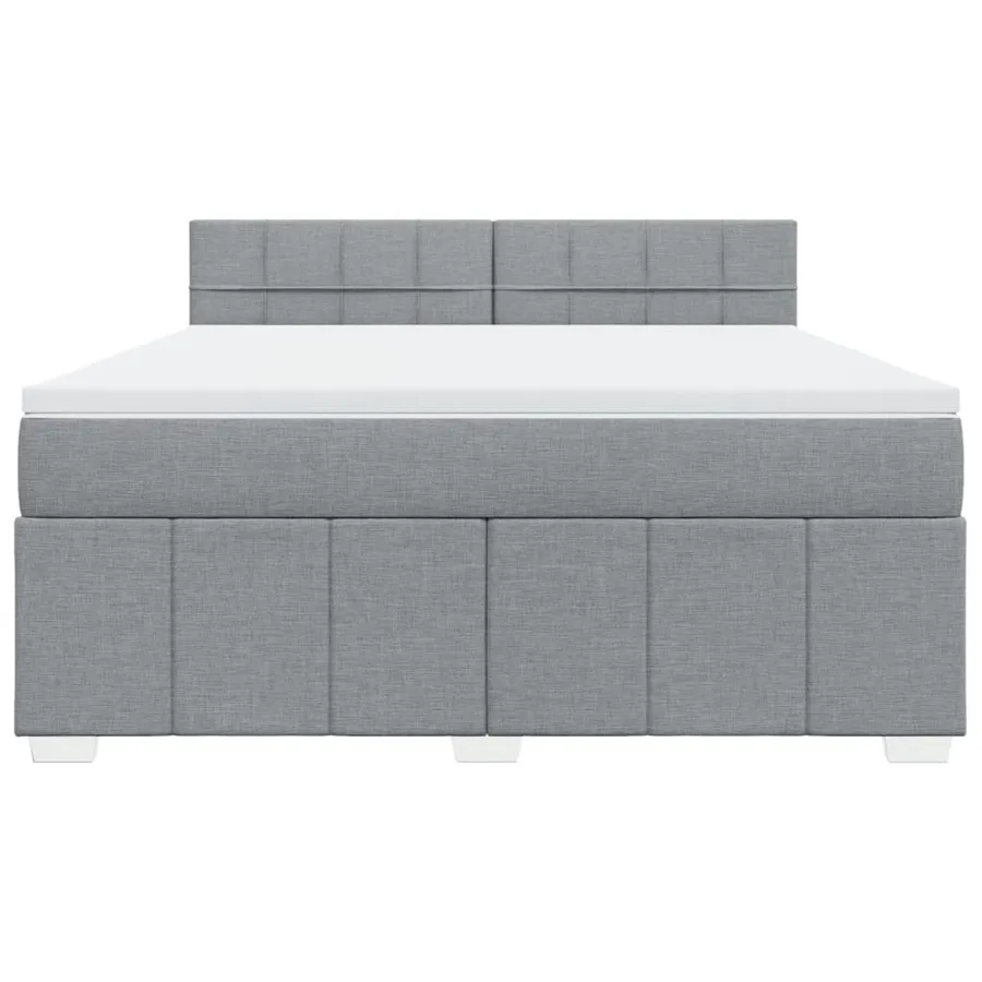 Sommier à lattes de lit avec matelas Gris clair 180x200cm Tissu - 6