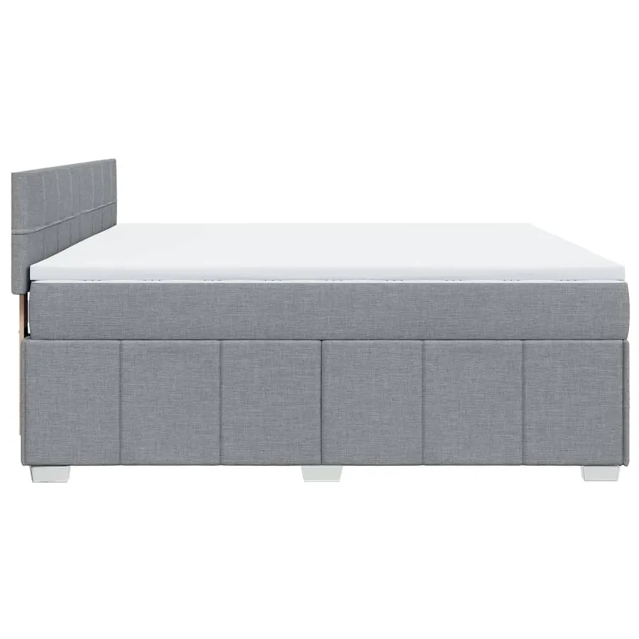 Sommier à lattes de lit avec matelas Gris clair 180x200cm Tissu - 7