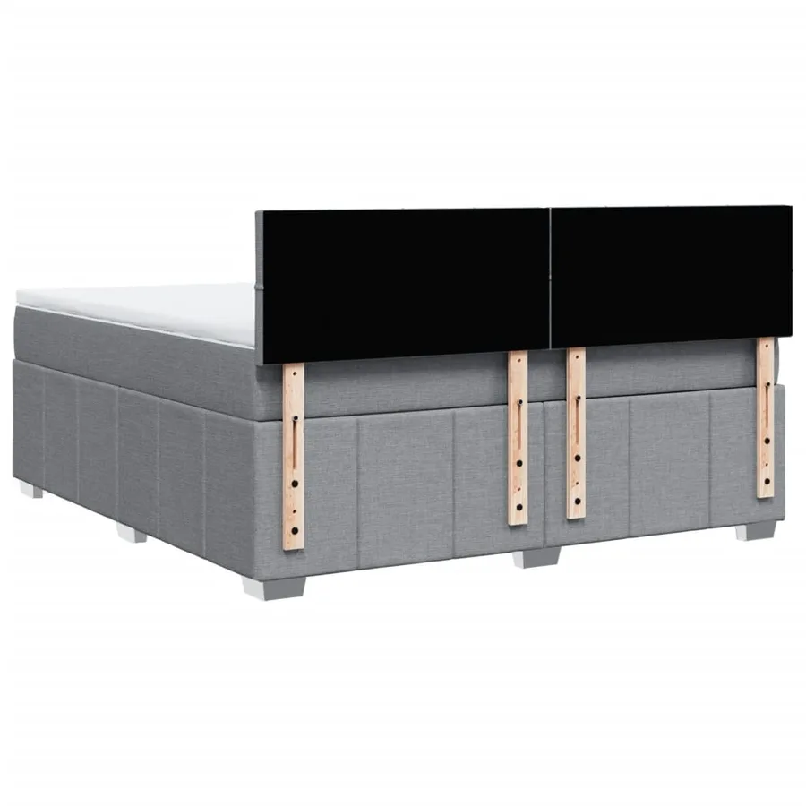 Sommier à lattes de lit avec matelas Gris clair 180x200cm Tissu - 8