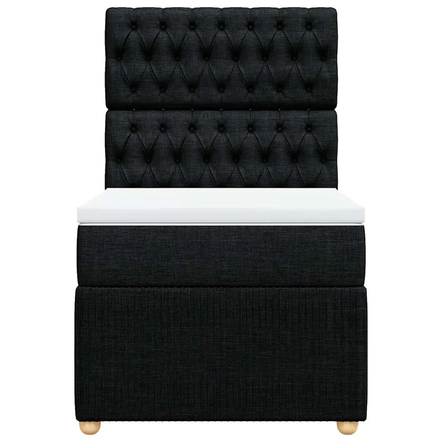 Sommier à lattes de lit et matelas Noir 80x200 cm Tissu - 6