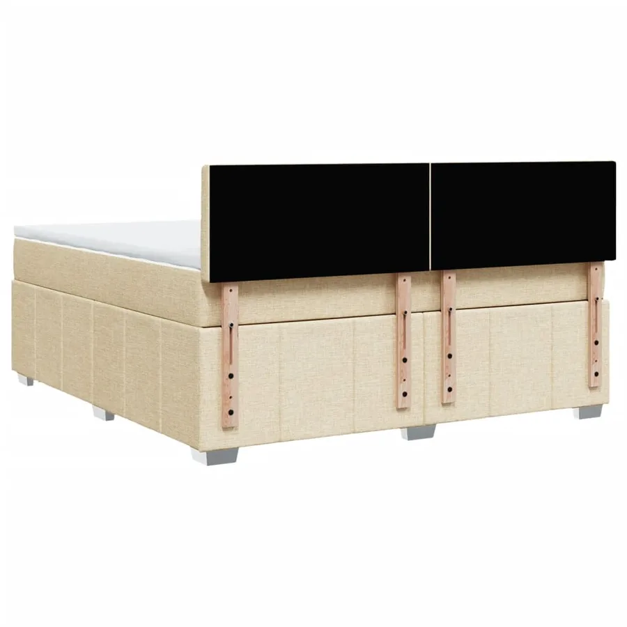 Sommier à lattes de lit avec matelas Crème 180x200 cm Tissu - 8