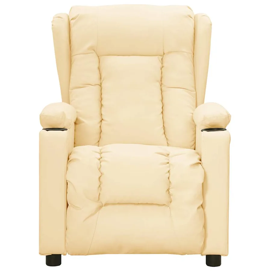 Fauteuil de massage électrique Crème Similicuir - 3