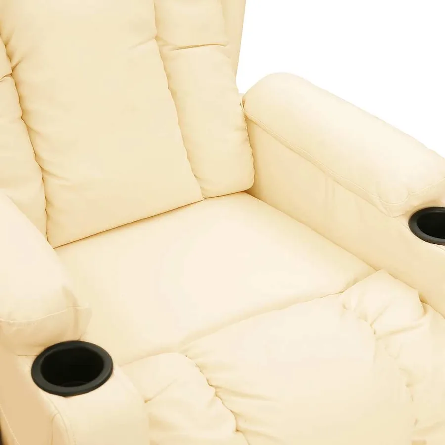 Fauteuil de massage électrique Crème Similicuir - 6