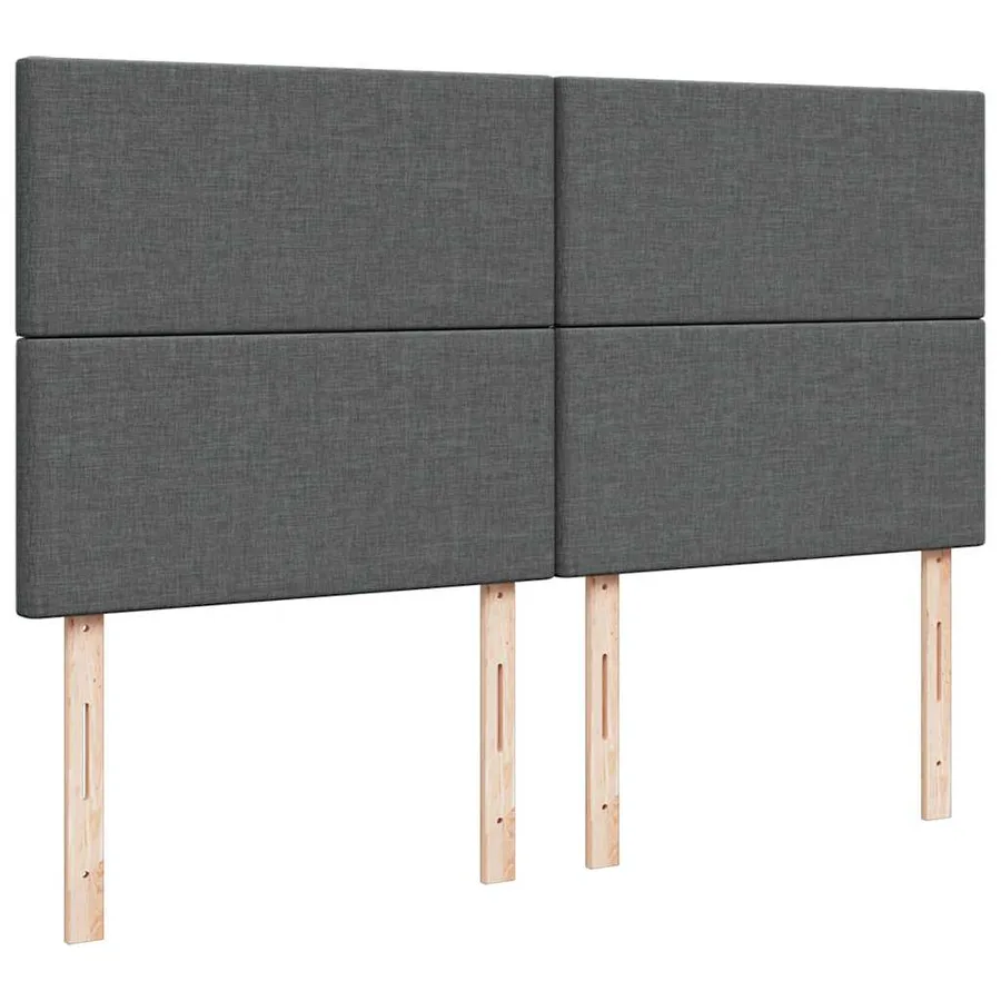 Sommier à lattes de lit avec matelas Gris foncé 200x200cm Tissu - 9