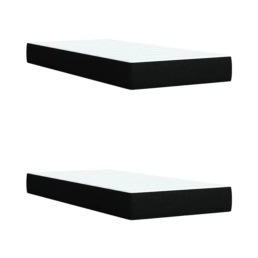 Sommier à lattes de lit avec matelas Noir 200x200 cm Tissu - 10