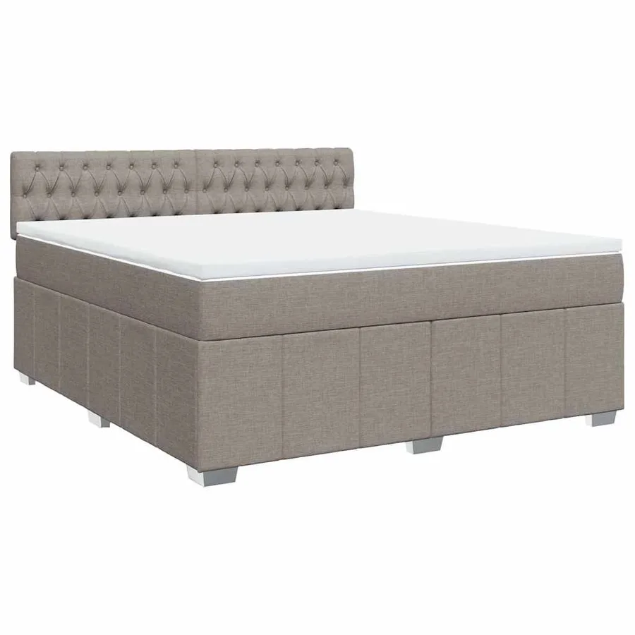 Sommier à lattes de lit avec matelas Taupe 180x200 cm Tissu - 2