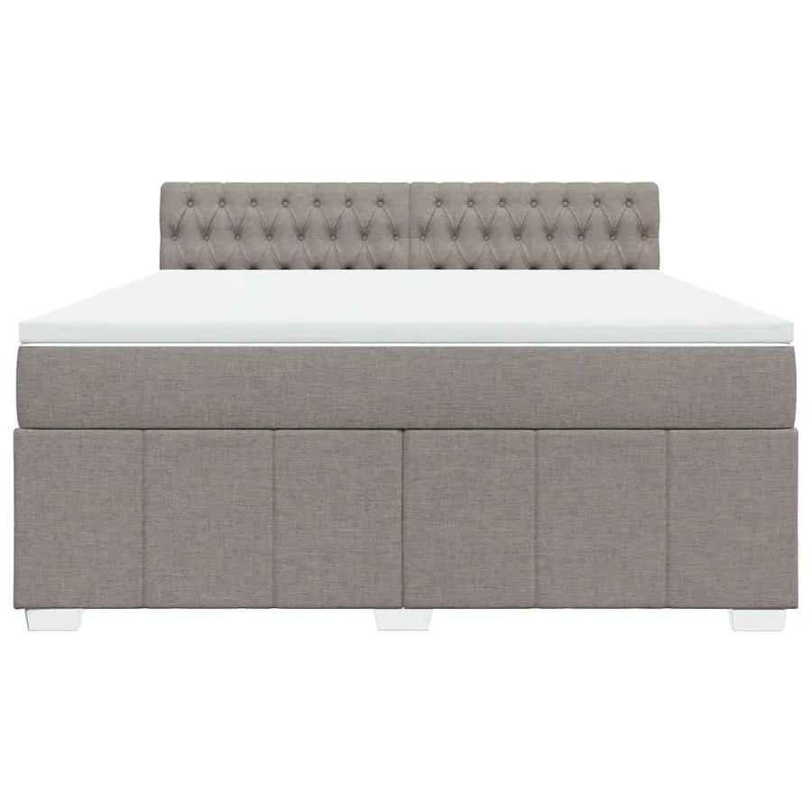 Sommier à lattes de lit avec matelas Taupe 180x200 cm Tissu - 4