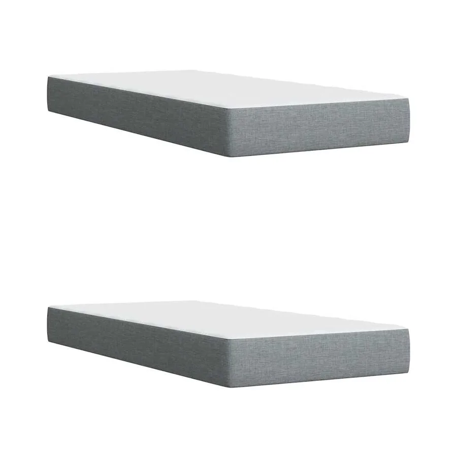 Sommier à lattes de lit avec matelas Gris clair 200x200cm Tissu - 10