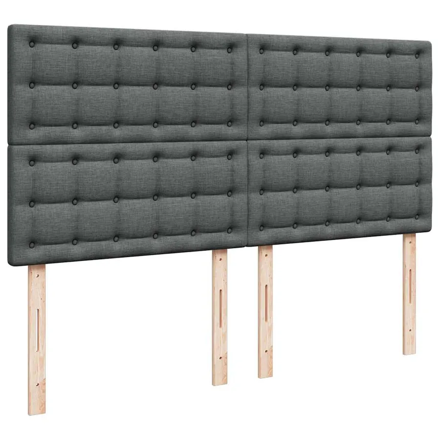 Sommier à lattes de lit avec matelas Gris foncé 200x200cm Tissu - 7