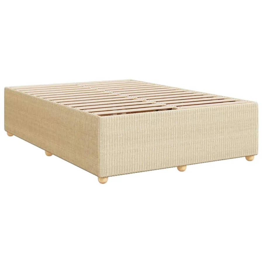 Sommier à lattes de lit avec matelas Crème 140x190 cm Tissu - 10