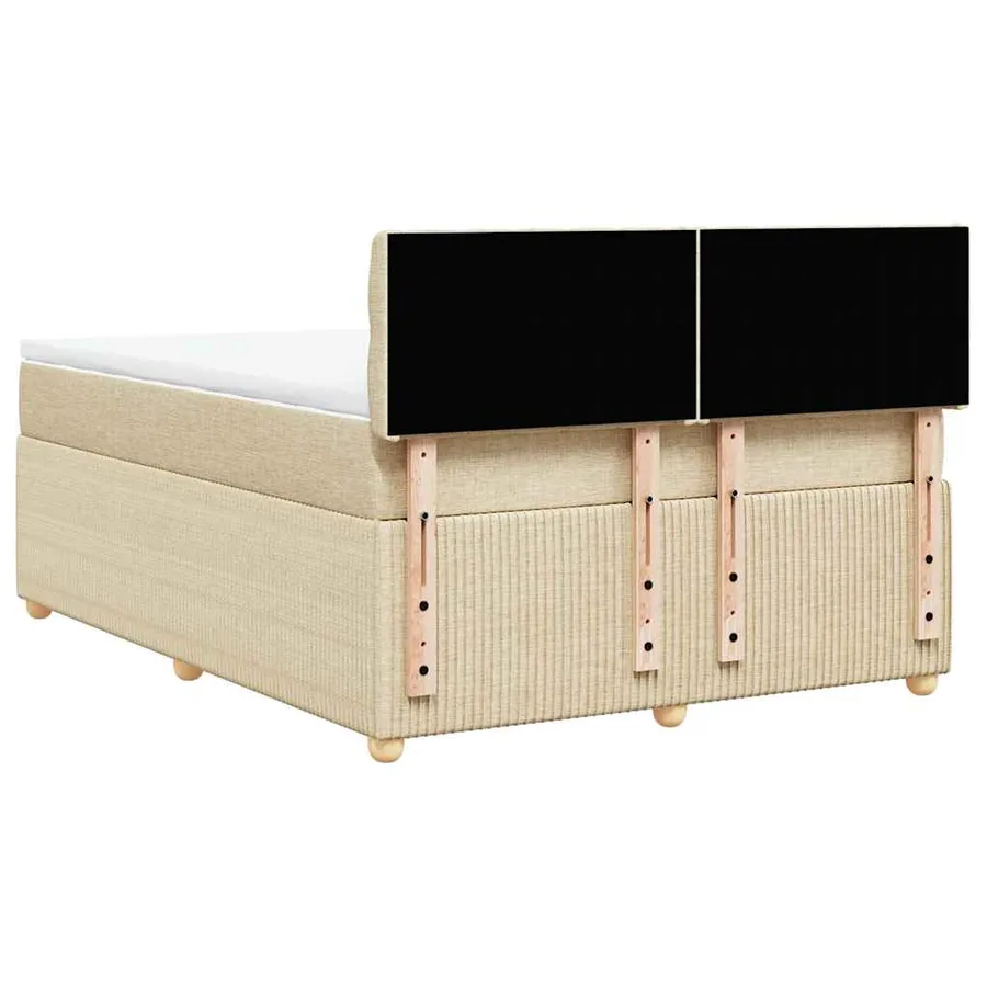 Sommier à lattes de lit avec matelas Crème 140x190 cm Tissu - 6