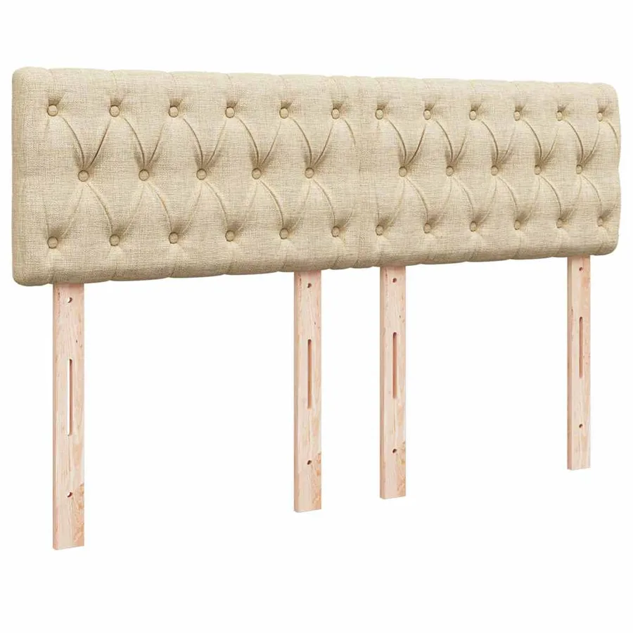 Sommier à lattes de lit avec matelas Crème 140x190 cm Tissu - 7