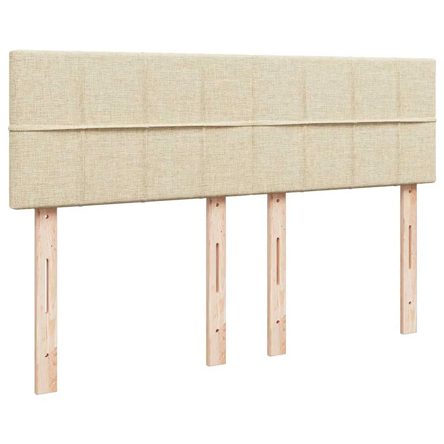 Sommier à lattes de lit avec matelas Crème 140x190 cm Tissu - 7