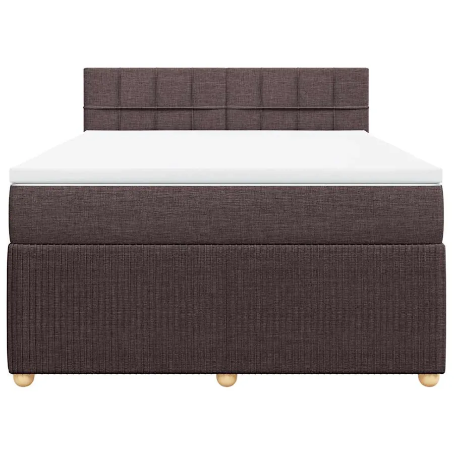 Sommier à lattes de lit avec matelas Marron foncé 140x190 cm - 4