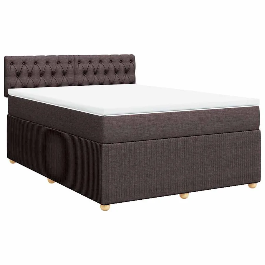 Sommier à lattes de lit avec matelas Marron foncé 140x190 cm - 2