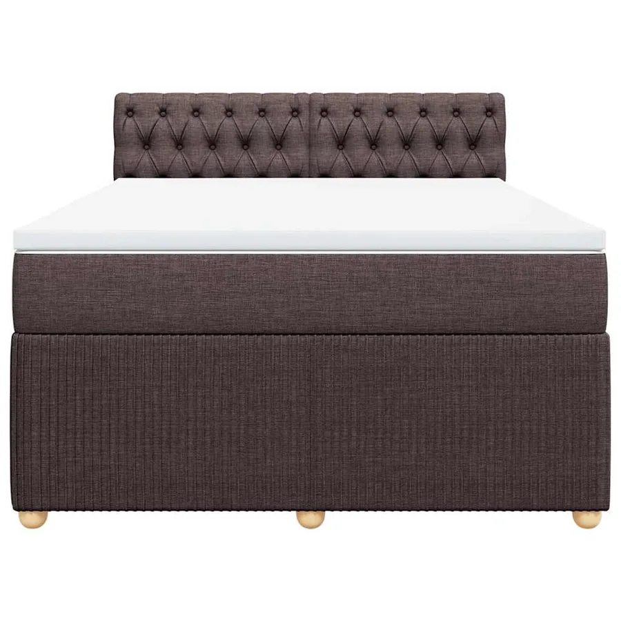 Sommier à lattes de lit avec matelas Marron foncé 140x190 cm - 4