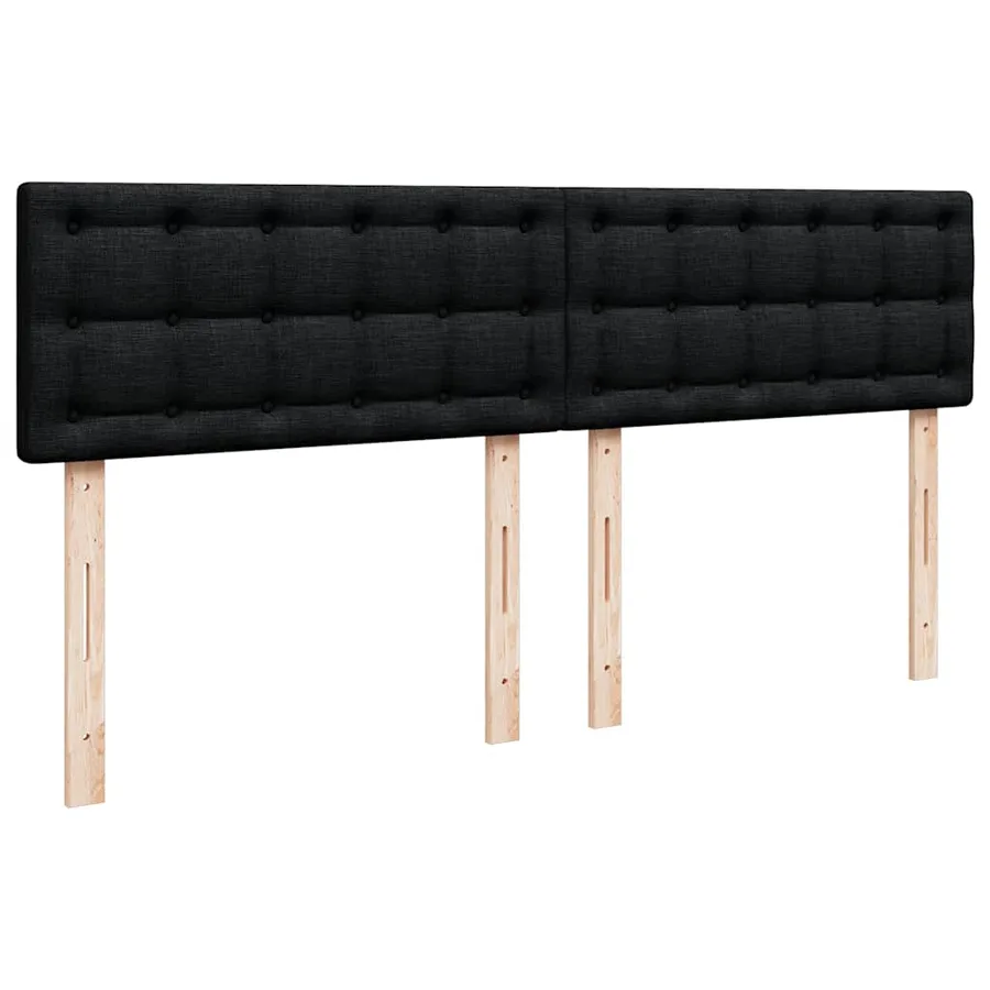 Sommier à lattes de lit avec matelas Noir 180x200 cm Tissu - 12