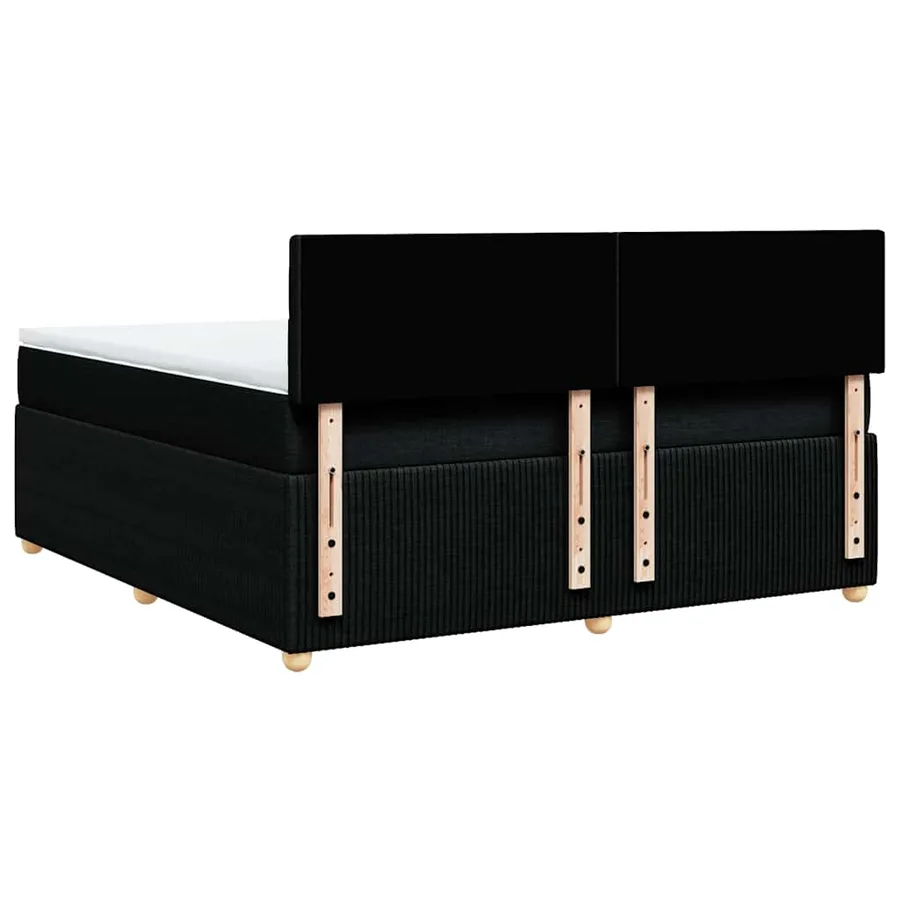 Sommier à lattes de lit avec matelas Noir 180x200 cm Tissu - 8