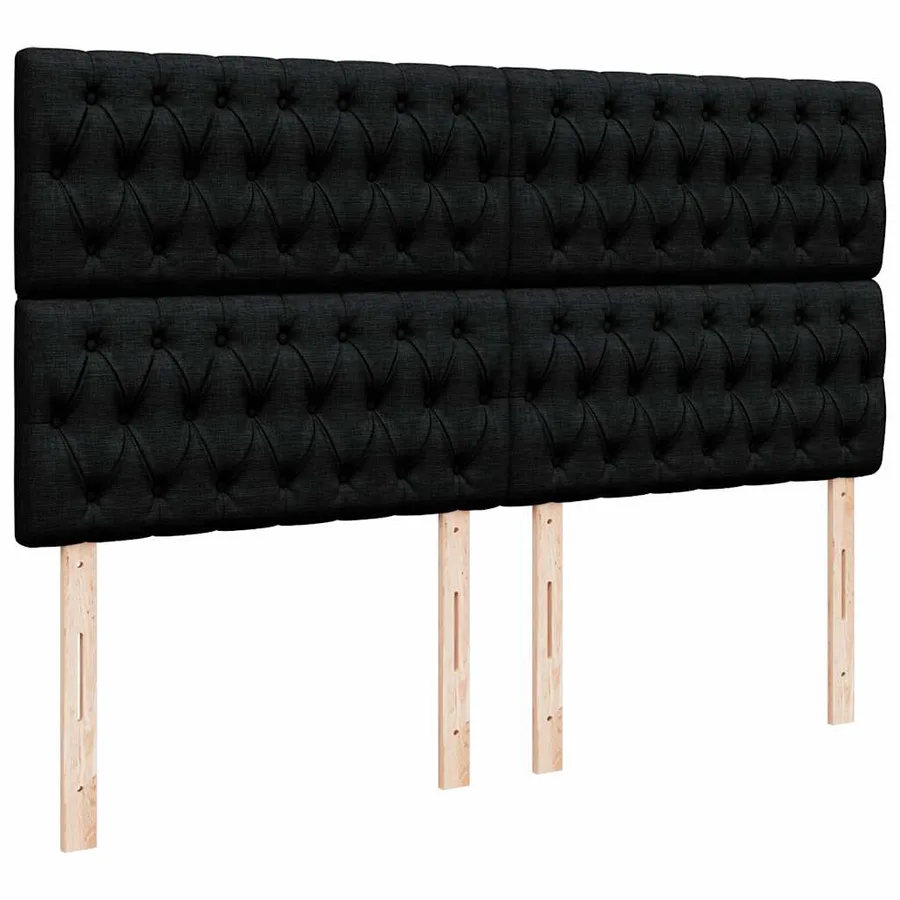 Sommier à lattes de lit avec matelas Noir 180x200 cm Tissu - 7