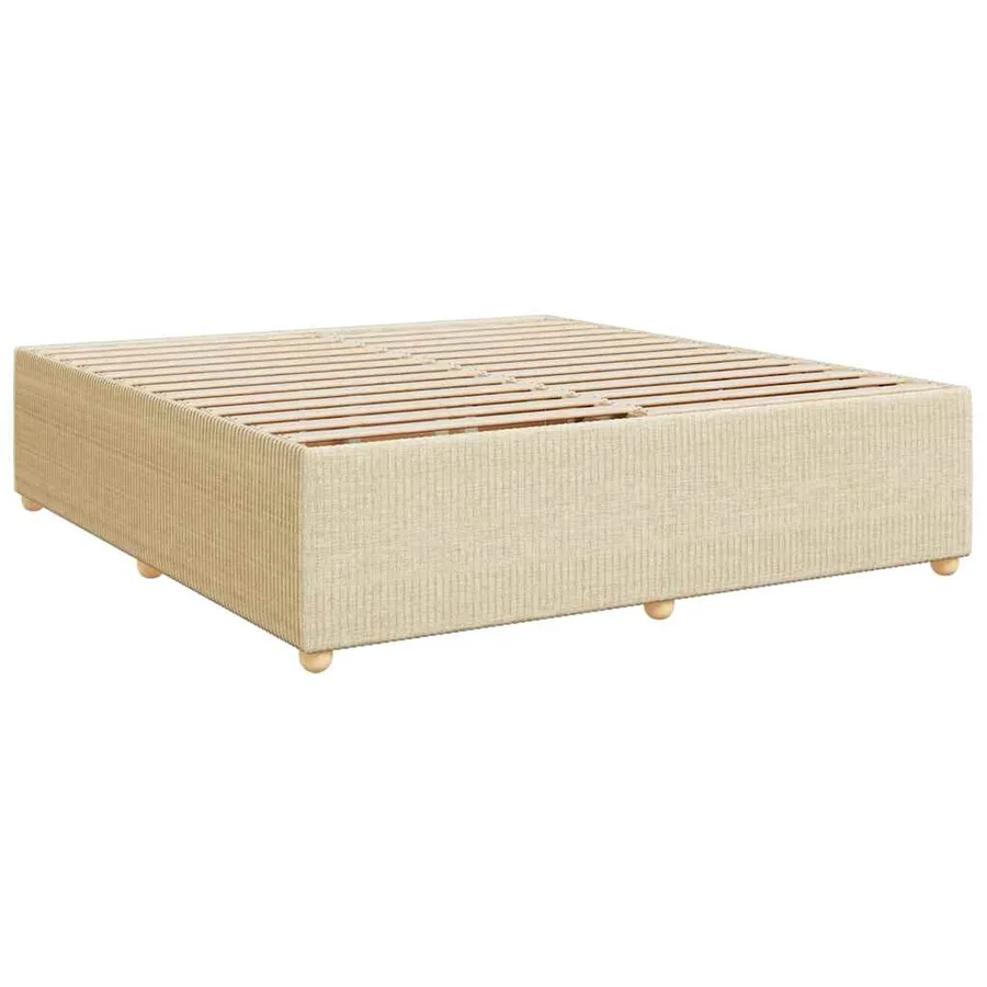 Sommier à lattes de lit avec matelas Crème 180x200 cm Tissu - 9