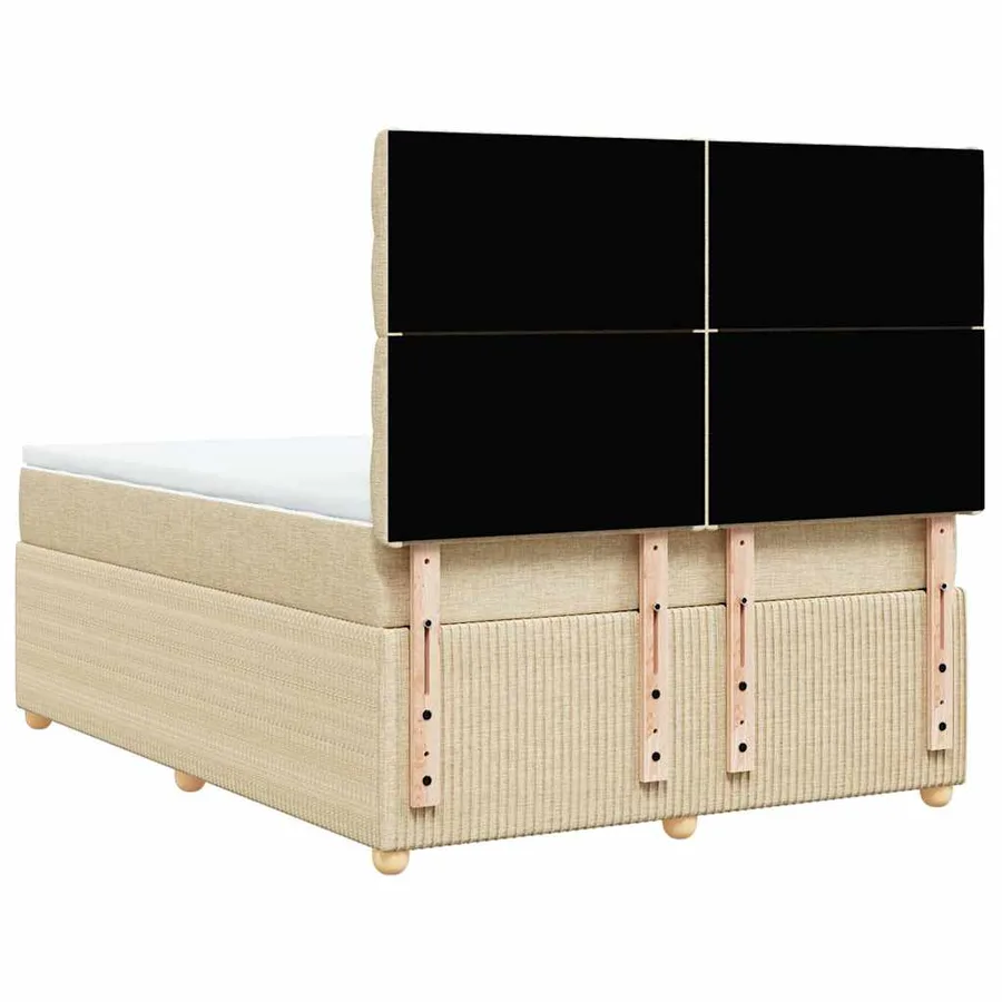 Sommier à lattes de lit avec matelas Crème 160x200 cm Tissu - 6