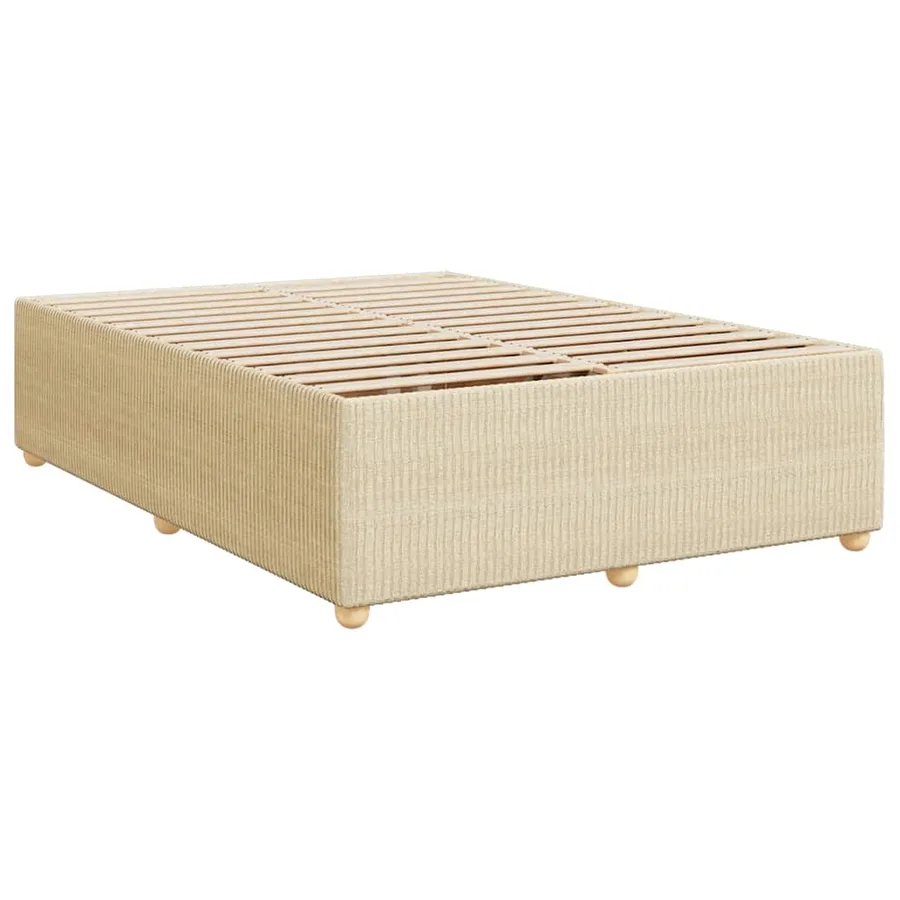 Sommier à lattes de lit avec matelas Crème 160x200 cm Tissu - 9