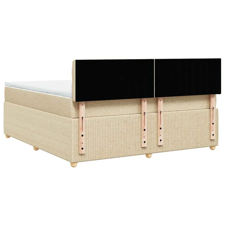 Sommier à lattes de lit avec matelas Crème 180x200 cm Tissu - 6