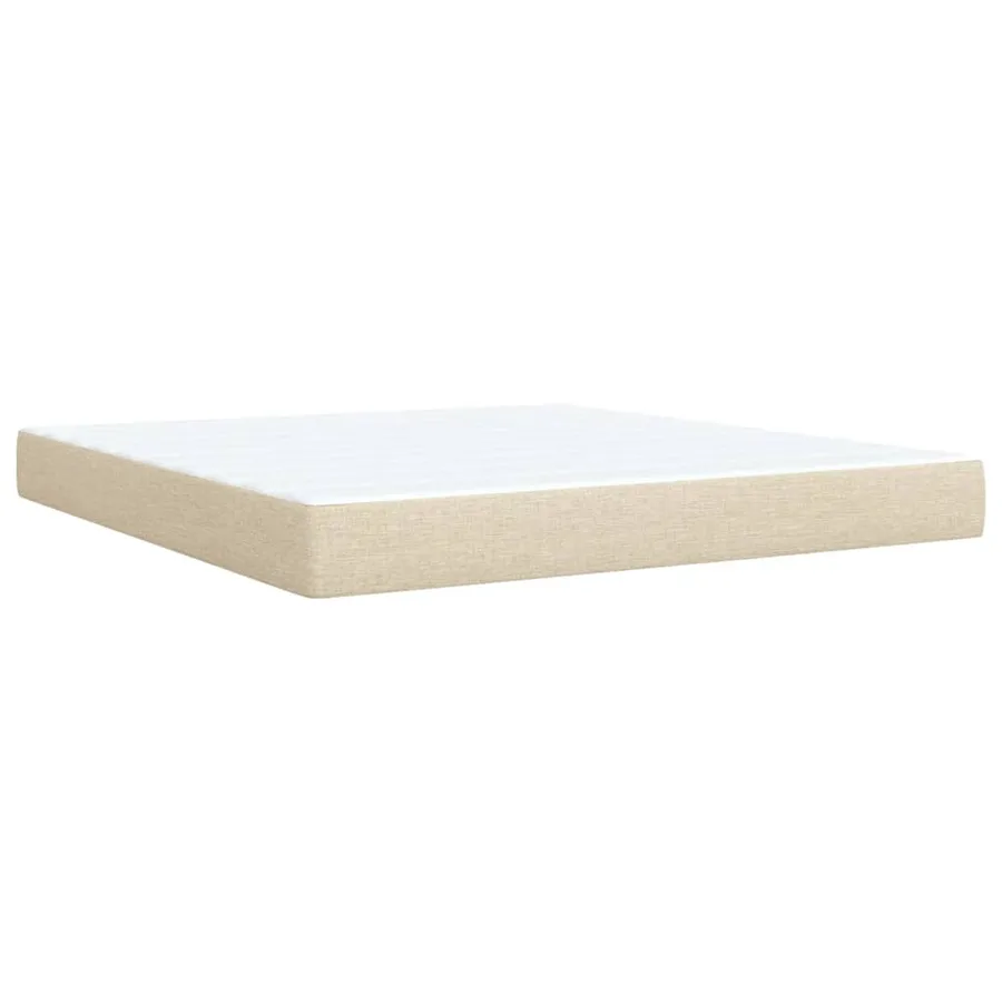 Sommier à lattes de lit avec matelas Crème 180x200 cm Tissu - 9