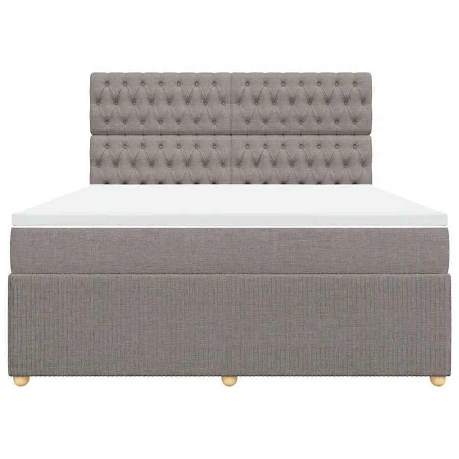 Sommier à lattes de lit avec matelas Taupe 180x200 cm Tissu - 4