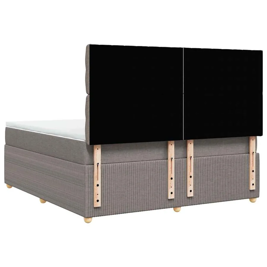 Sommier à lattes de lit avec matelas Taupe 180x200 cm Tissu - 6