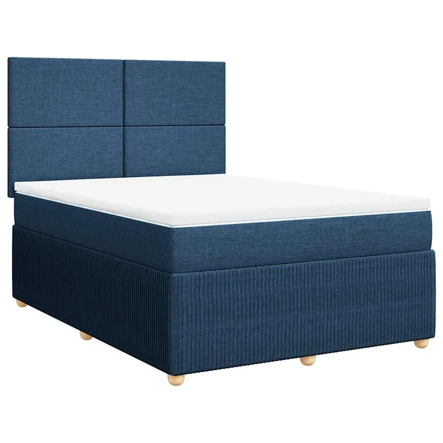 Sommier à lattes de lit avec matelas Bleu 160x200 cm Tissu - 2