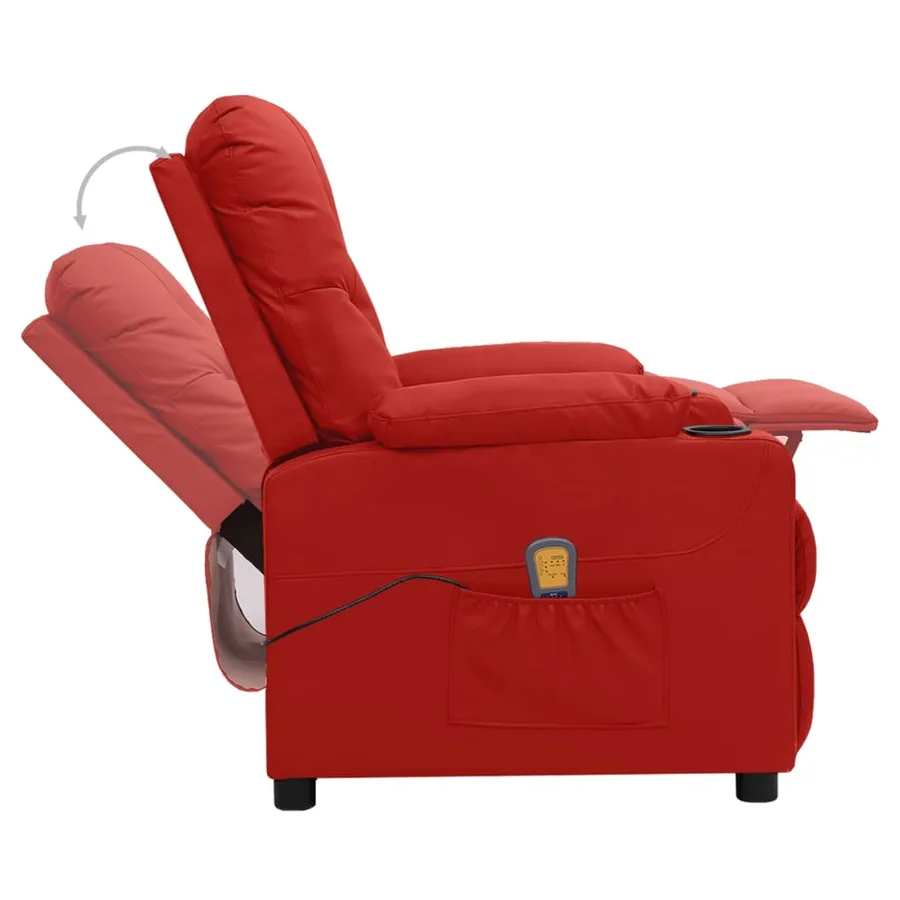 Fauteuil de massage Rouge bordeaux Similicuir - 4