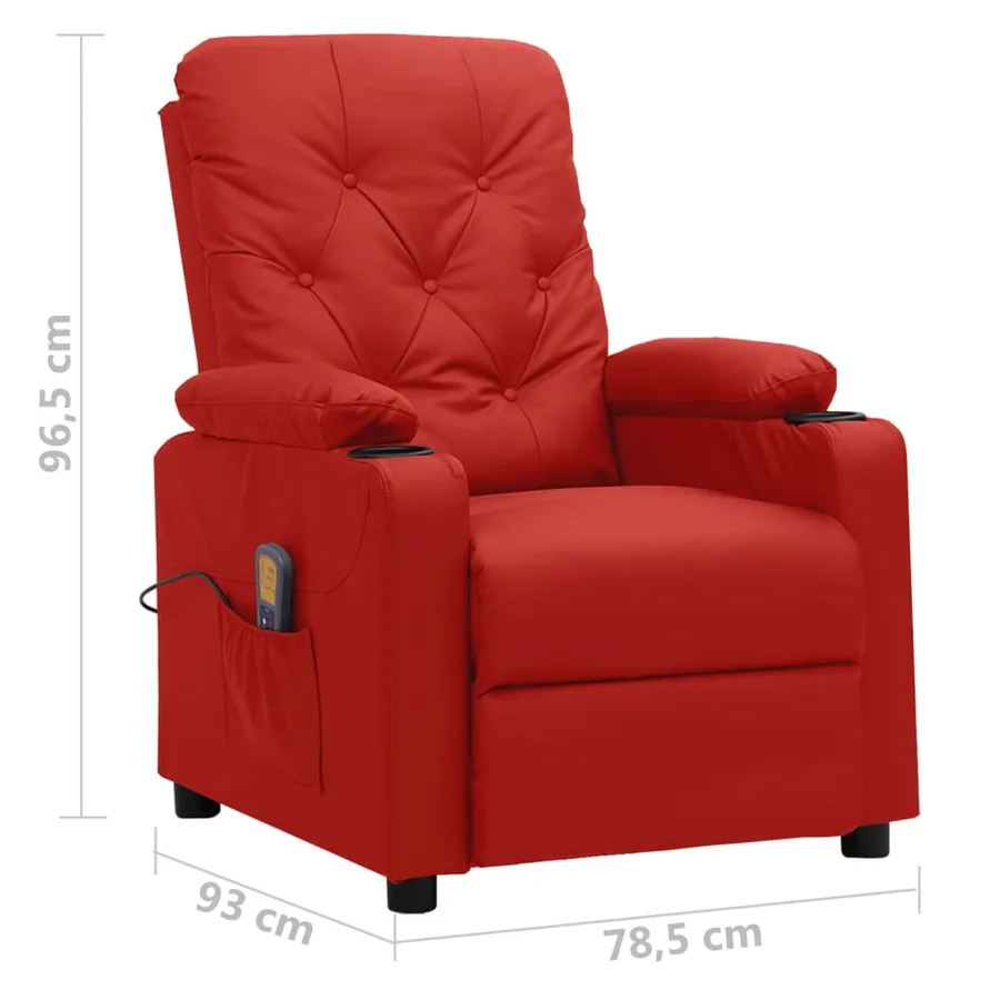 Fauteuil de massage Rouge bordeaux Similicuir - 8