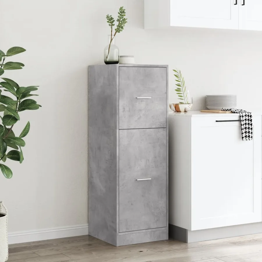 Armoire d'apothicaire gris béton 40x41x118 cm bois d'ingénierie - 3