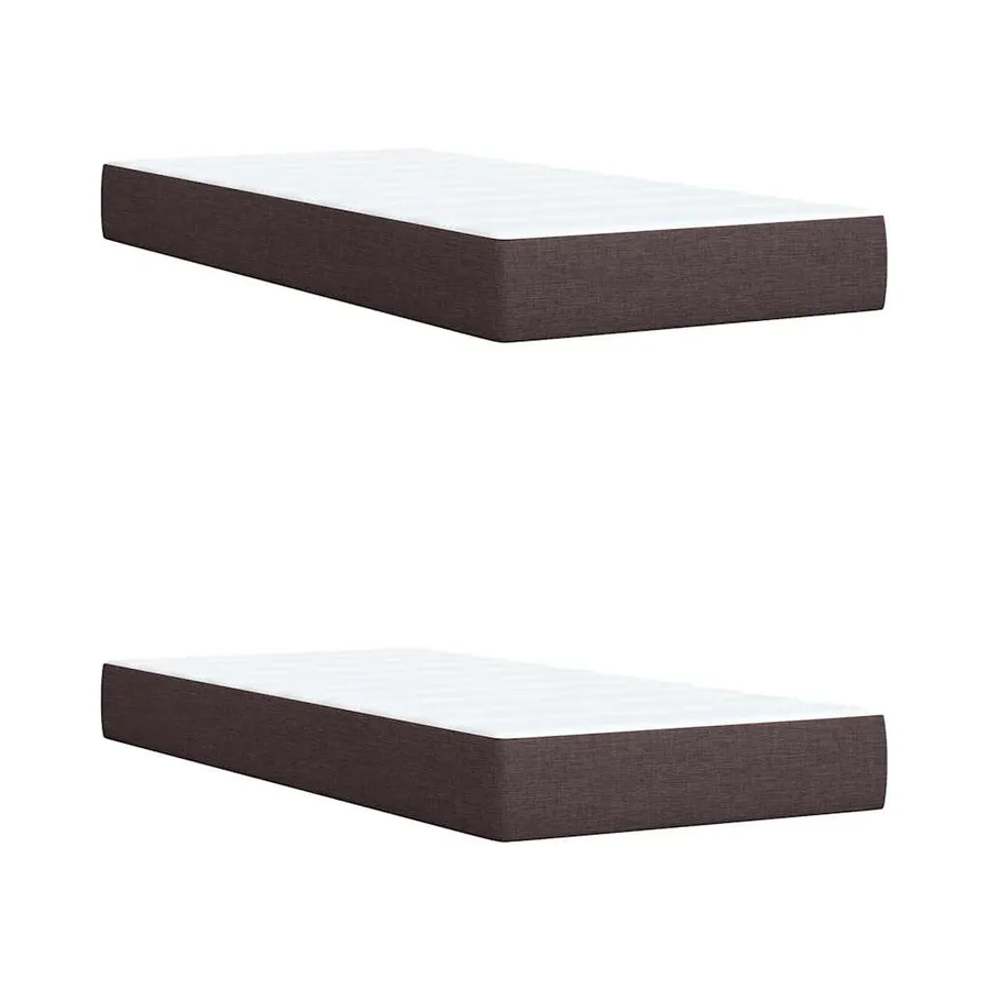 Sommier à lattes de lit avec matelas Marron foncé 200x200 cm - 10