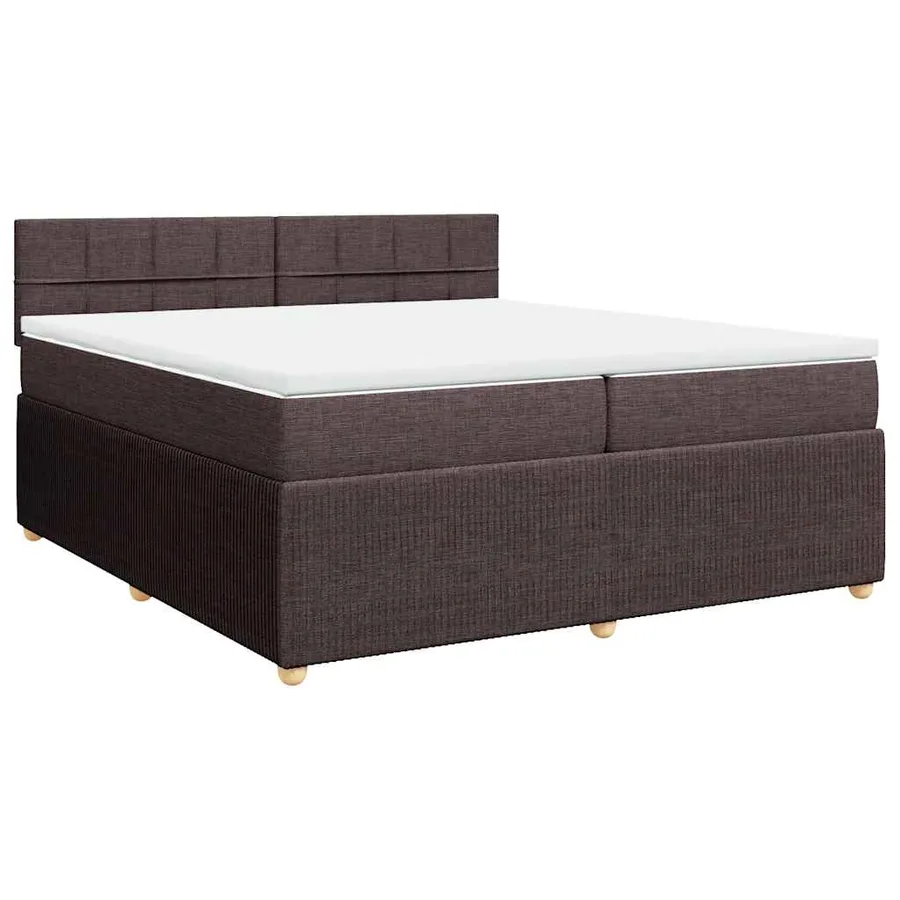 Sommier à lattes de lit avec matelas Marron foncé 200x200 cm - 3