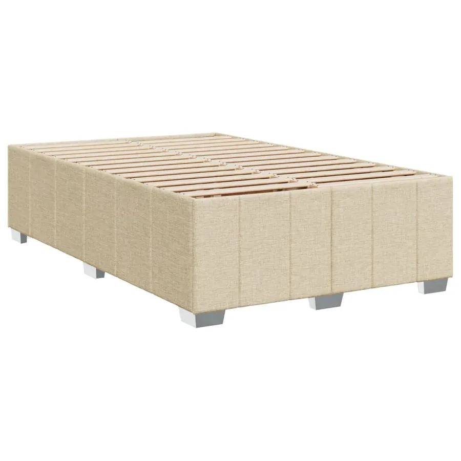 Sommier à lattes de lit avec matelas Crème 120x200 cm Tissu - 10