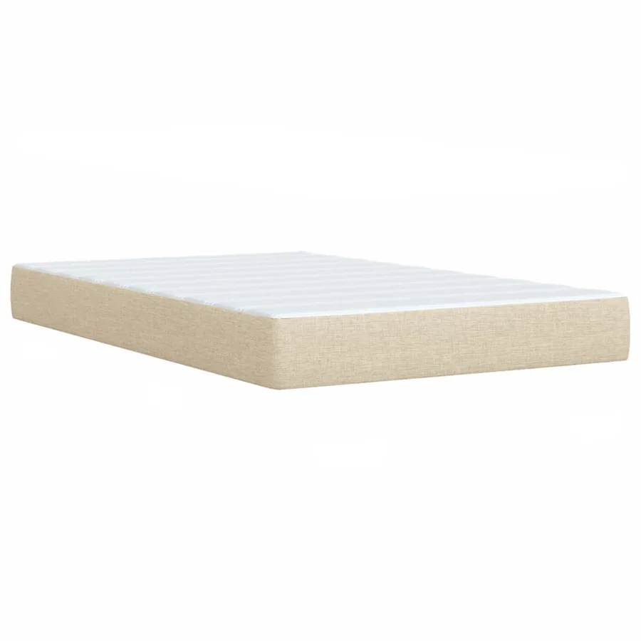 Sommier à lattes de lit avec matelas Crème 120x200 cm Tissu - 11