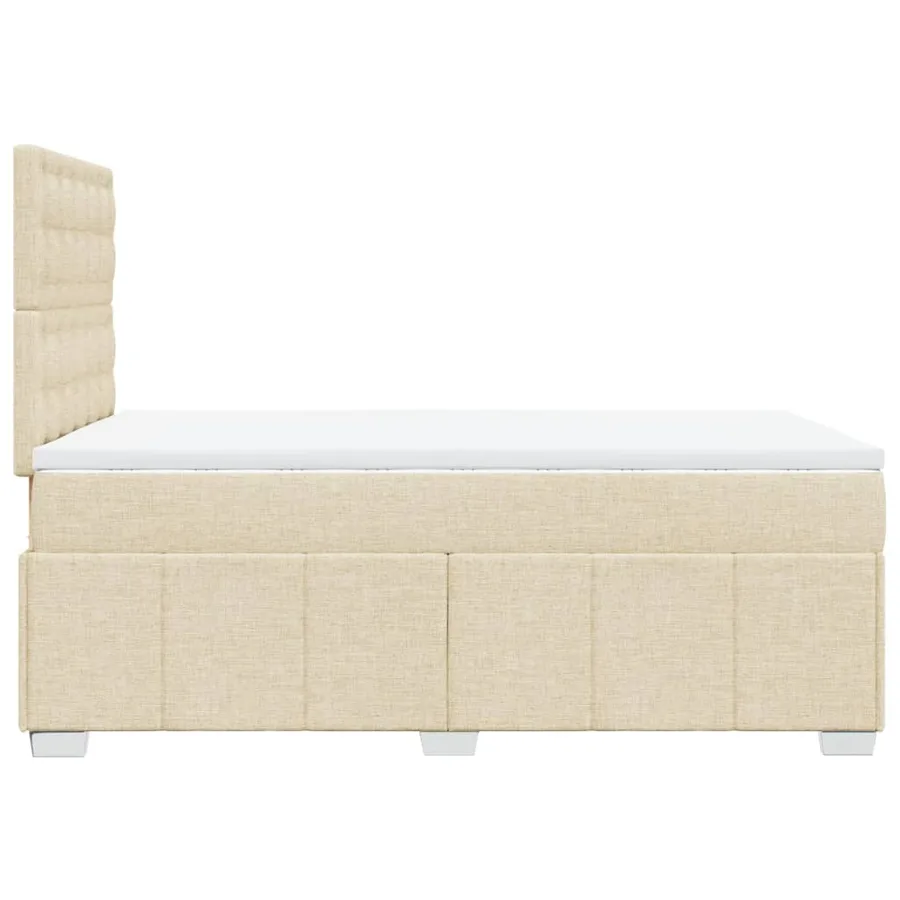 Sommier à lattes de lit avec matelas Crème 120x200 cm Tissu - 7
