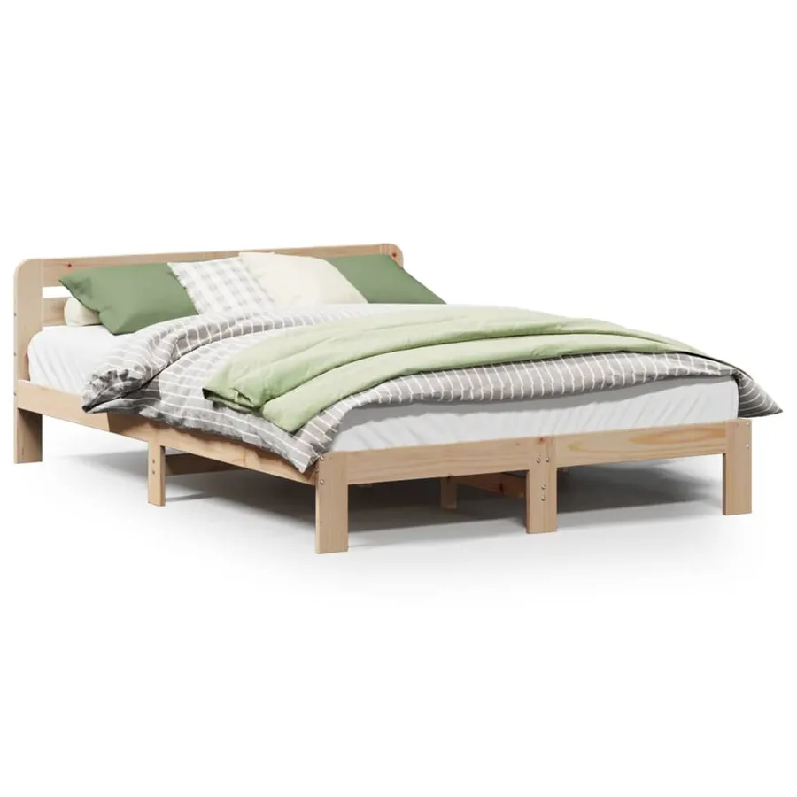 Cadre de lit sans matelas 150x200 cm bois de pin massif - 2