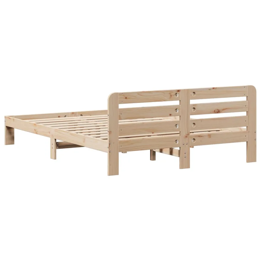 Cadre de lit sans matelas 150x200 cm bois de pin massif - 6