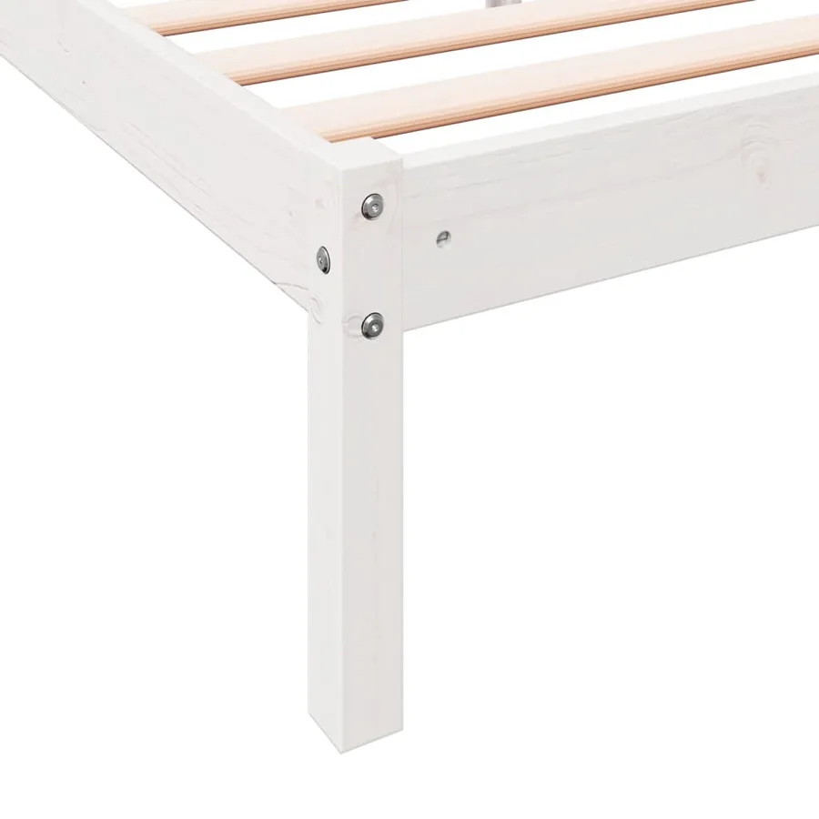 Cadre de lit extra long sans matelas 180x210 cm bois massif pin - 7